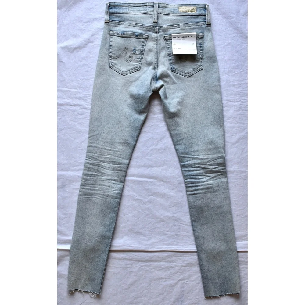 AG ADRIANO GOLDSCHMIED NWT FARRAH HIGH RISE SKINNY ANKLE 24Y SEABIRD JEAN. SZ 25 - Picture 7 of 13